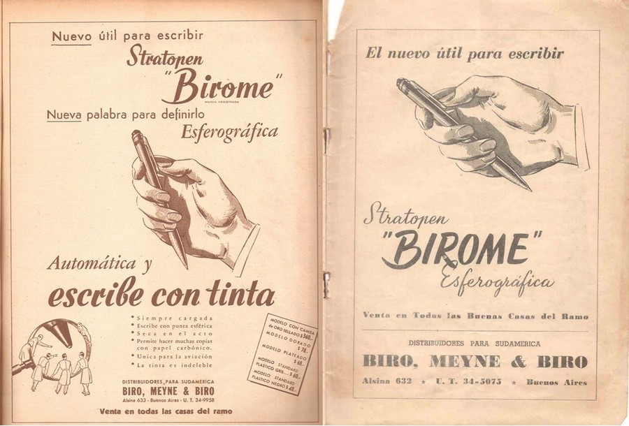 Реклама шариковых ручек Birome Stratopen